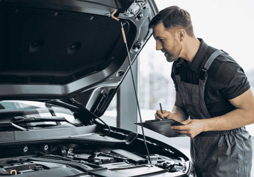 car going through a vehicle health check with central audi & vw